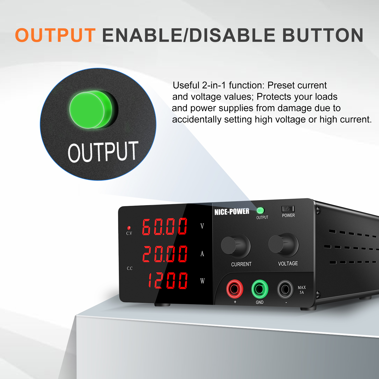 NICE-POWER 60V 20A 高出力ベンチ電源 10 - High Power 60V 20A Bench Power Supply のレビューと価格