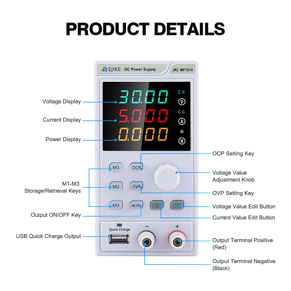 EJIKE DC電源 300W プログラム可能な30V 60 - Programmable Dc Power Supply 60V 10A のレビューと価格